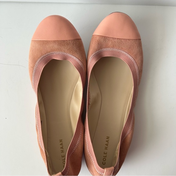 Cole Haan Elbridge Pink Ballet Suede Slip On Flats Cap Toe W13159 8B - Picture 10 of 15